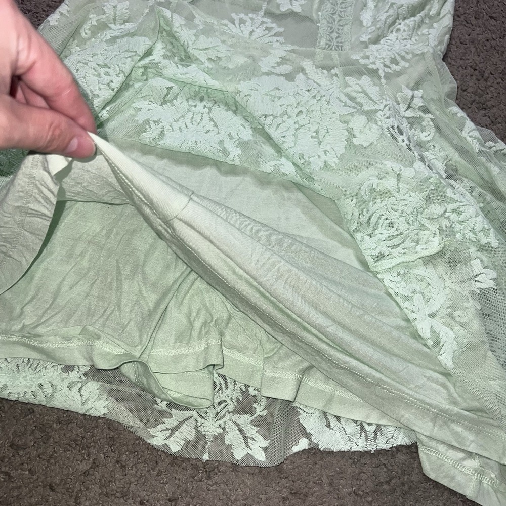 Free People Reign Over Me Sleeveless Lace Dress Mini Party Date Mint Green Sz 2 - Picture 8 of 8